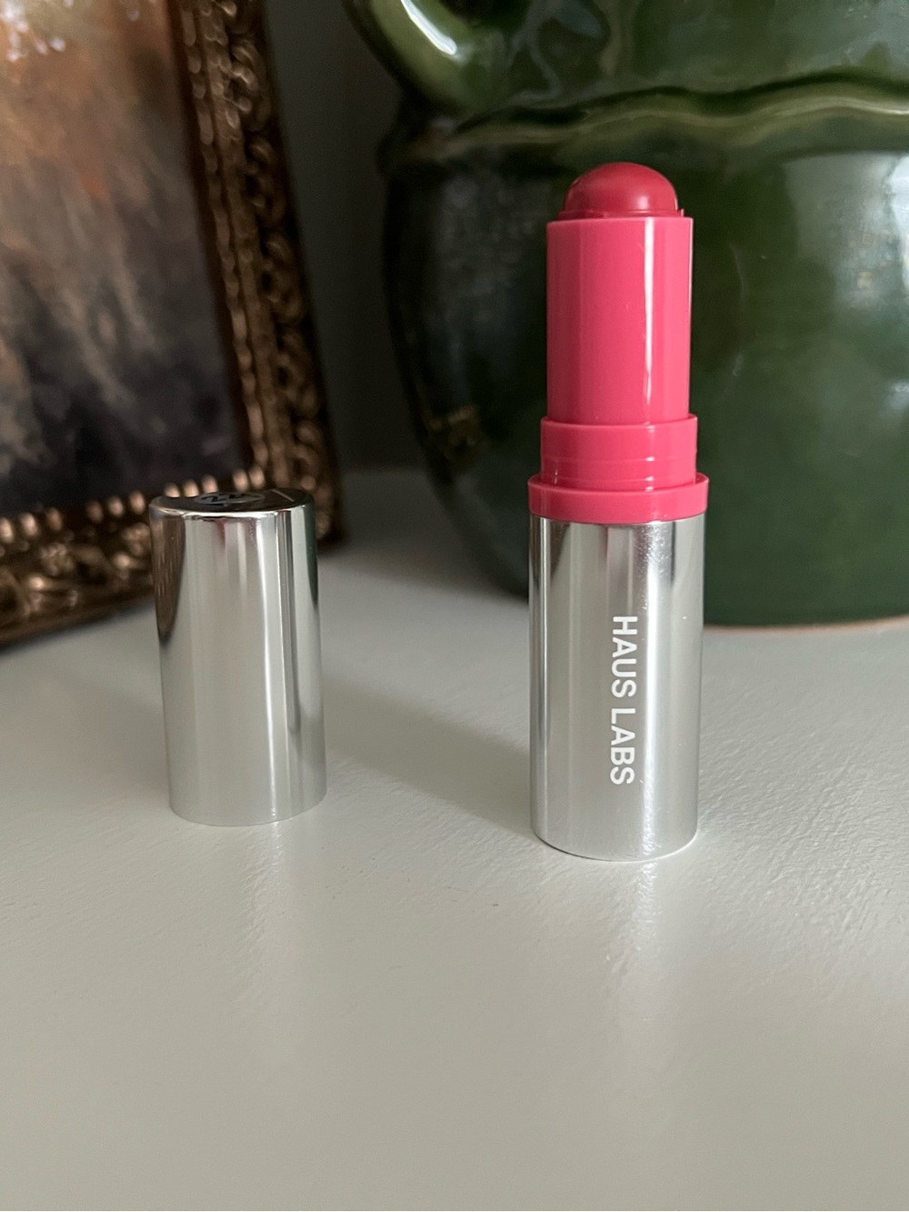 Haus Labs color fuse glassy blush balm in the shade glassy rosette